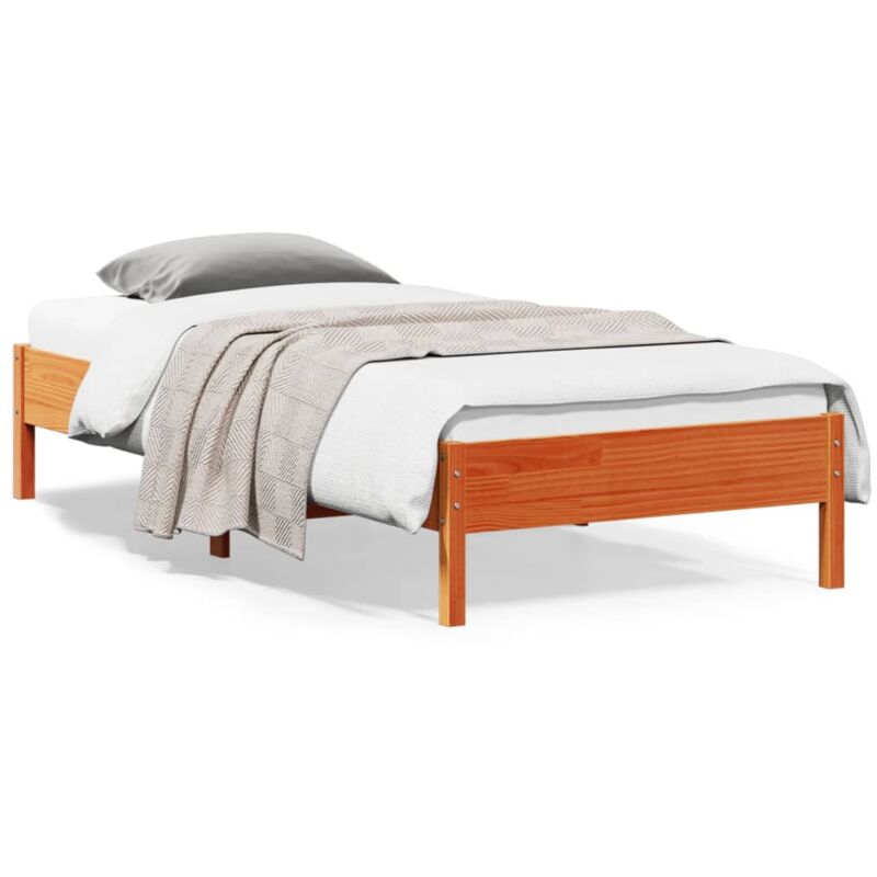 foto del prodotto letto senza materasso marrone cera 90x200 cm legno di pino vidaxl