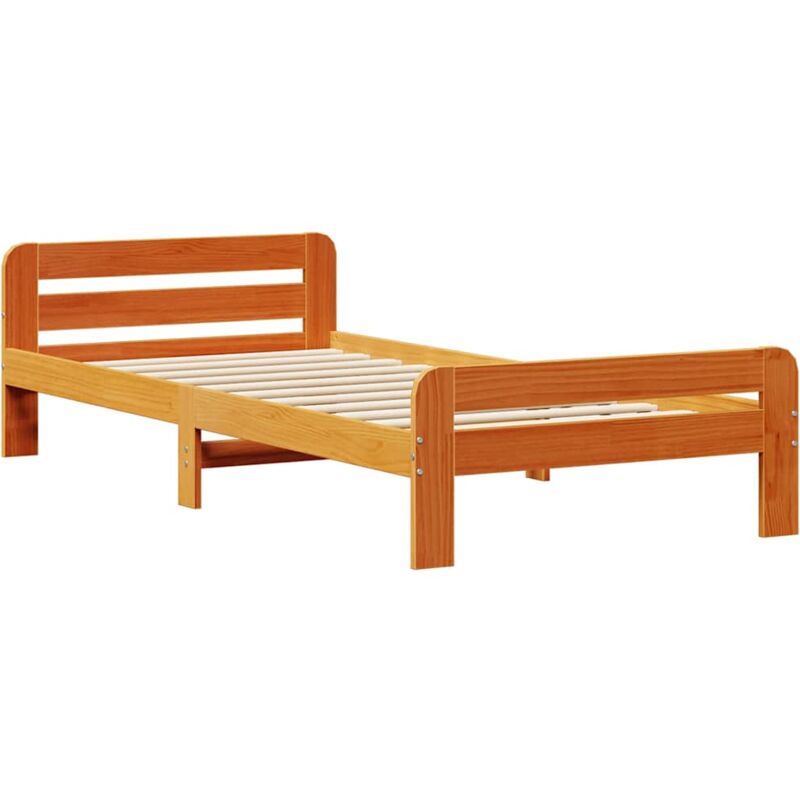 foto del prodotto letto senza materasso marrone cera 90x200 cm legno di pino vidaxl