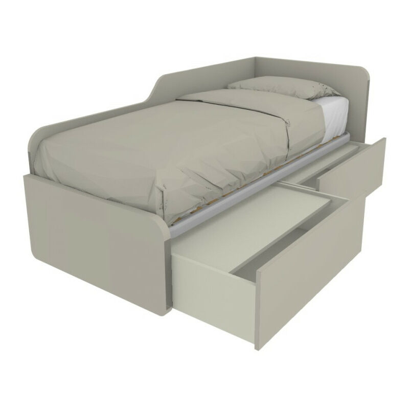 foto del prodotto letto singolo 80x190 con cassetti pratico e salvaspazio per camerette e stanzette rovere rock