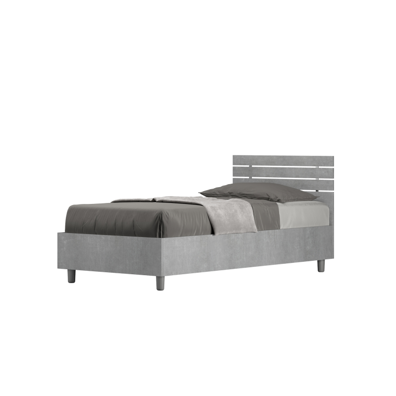 foto del prodotto letto singolo 80x200 cm testata dritta con doghe ankel con rete,grigio