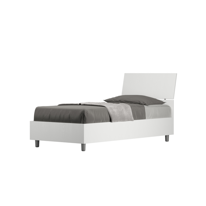 foto del prodotto letto singolo 80x200 cm testata inclinata demas - senza rete,bianco frassino