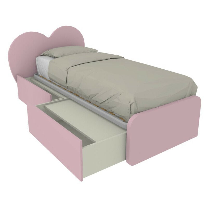 foto del prodotto letto singolo a cuore 80x190 con cassetti cipriaf3c4ff