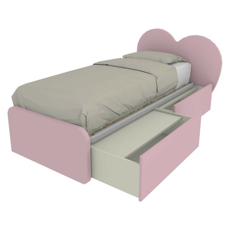 foto del prodotto letto singolo a cuore 80x190 con cassetti cipriaf3c4ff