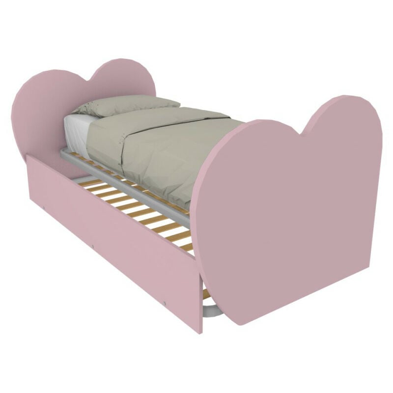 foto del prodotto letto singolo a cuore con secondo letto estraibile ideale per camerette cipriaf3c4ff