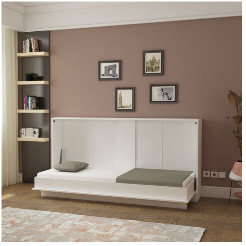 foto del prodotto letto singolo a scomparsa life bianco 215x38x108h