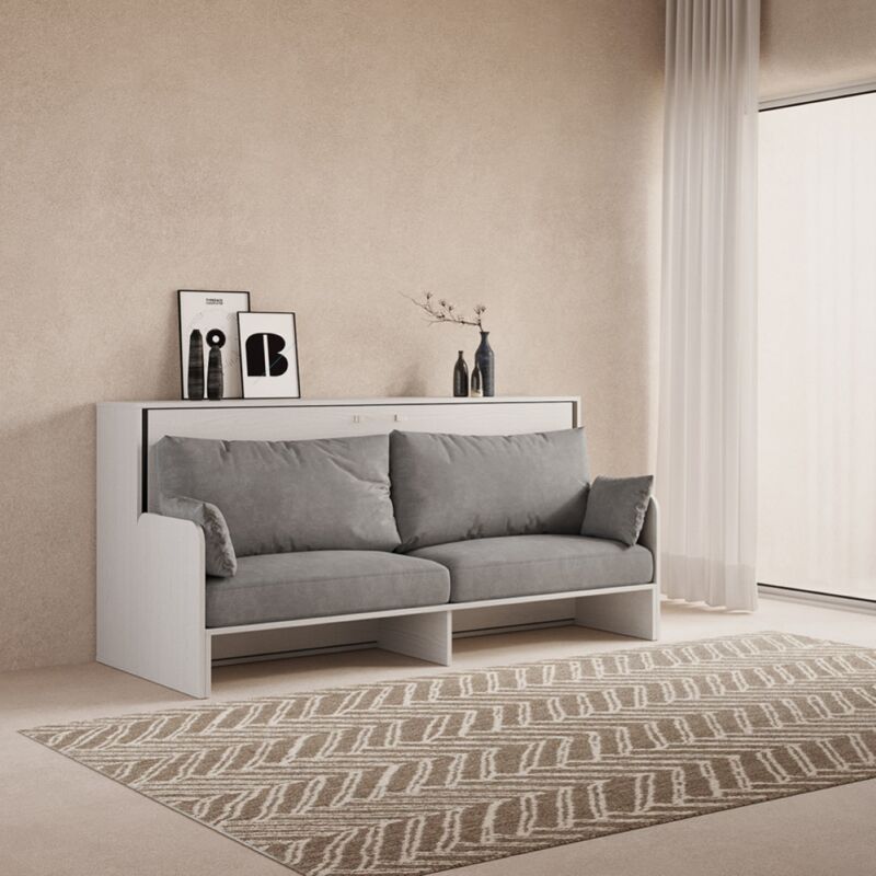 foto del prodotto letto singolo a scomparsa orizzontale dibe sofa bianco frassino 200x103xh97 cm