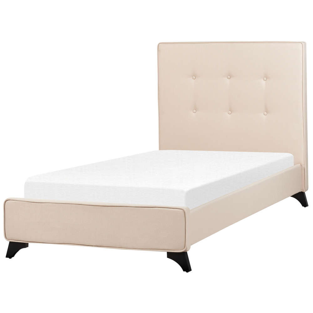 foto del prodotto letto singolo beige 90 x 200 cm imbottito in stile scandinavo