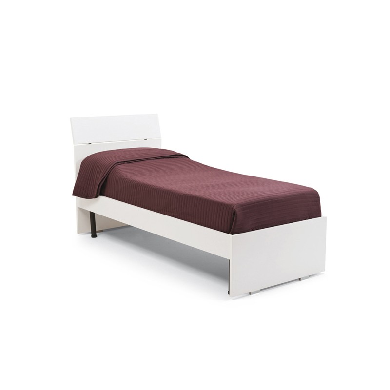 foto del prodotto letto singolo bianco frassinato per cameretta cm 200x85xh 98