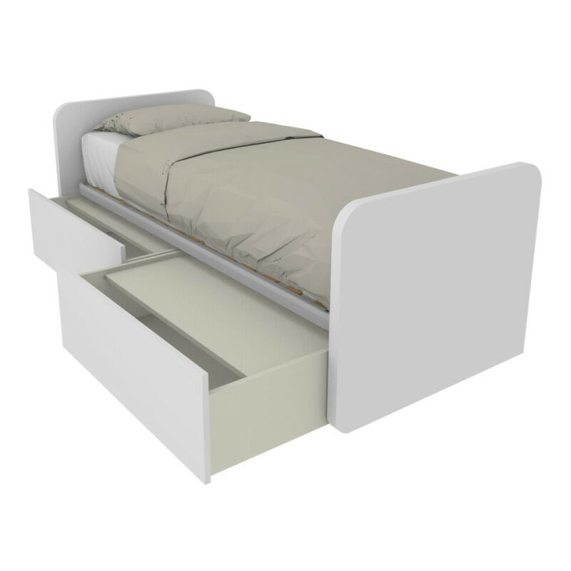 foto del prodotto letto singolo con cassetti 80x190 per cameretta design personalizzabile bianco