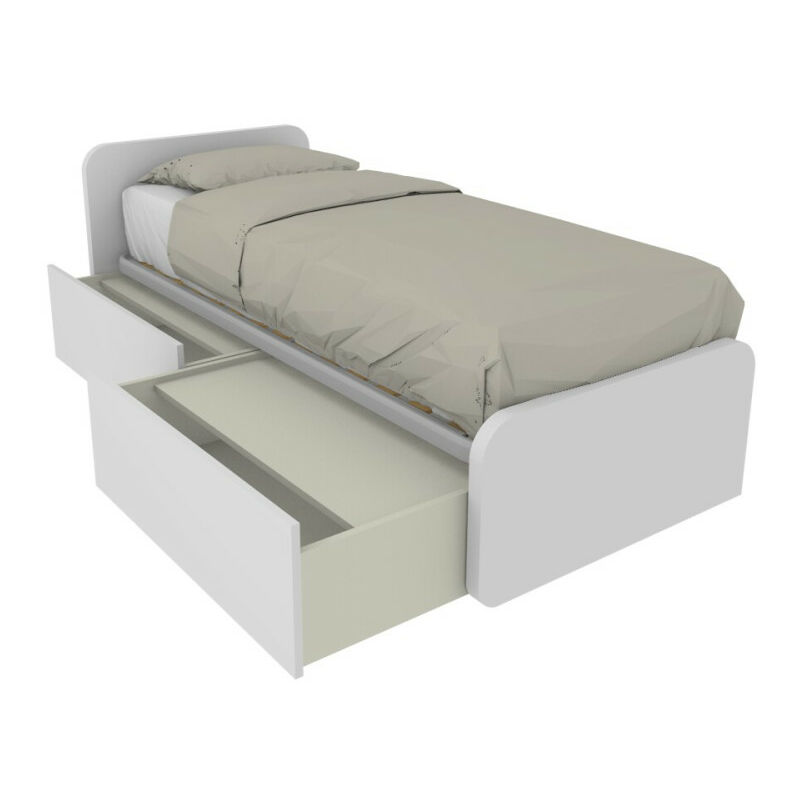 foto del prodotto letto singolo con cassetti 80x190 per cameretta design personalizzabile bianco