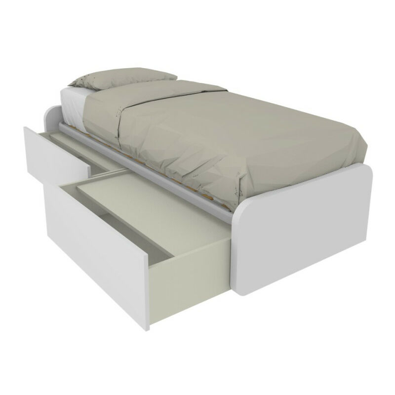 foto del prodotto letto singolo con cassetti 80x190 per cameretta design personalizzabile bianco