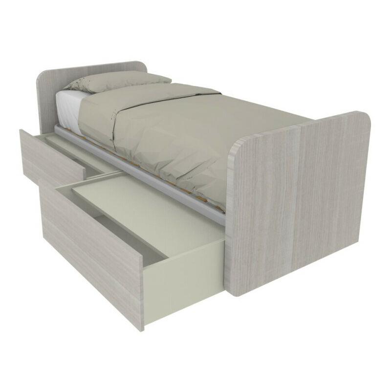 foto del prodotto letto singolo con cassetti 80x190 per cameretta design personalizzabile rovere rock