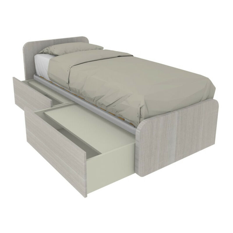 foto del prodotto letto singolo con cassetti 80x190 per cameretta design personalizzabile rovere rock