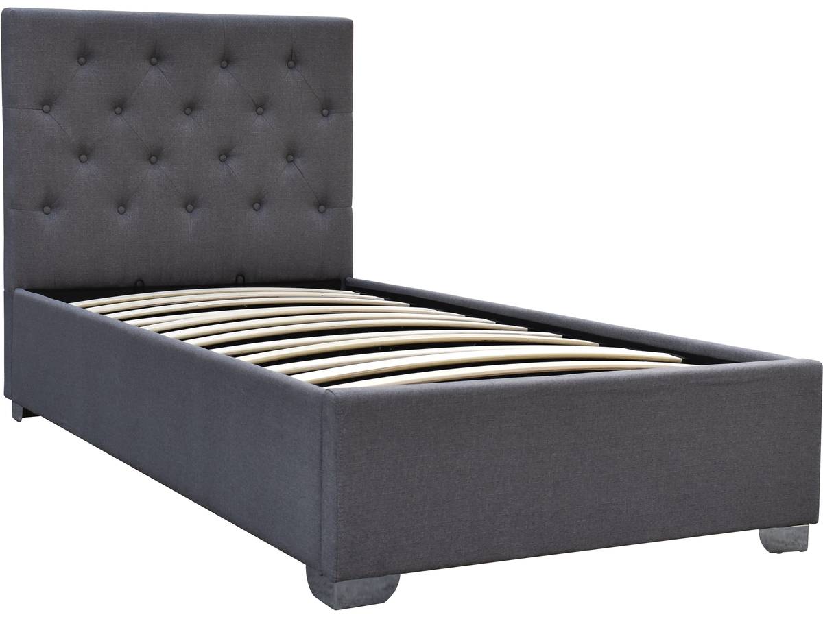 foto del prodotto letto singolo con contenitore quot tino quot 90 190 cm grigio