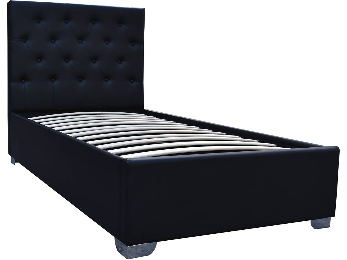 foto del prodotto letto singolo con contenitore tino 90 190 cm nero
