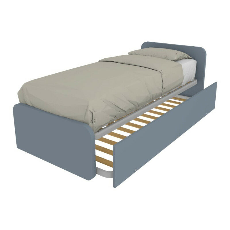 foto del prodotto letto singolo con letto estraibile, trasformabile in matrimoniale. testate personalizzabili, reti in acciaio e doghe in faggio avio marina