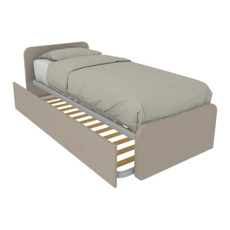 immagine 0 del prodotto letto singolo con letto estraibile, trasformabile in matrimoniale. testate personalizzabili, reti in acciaio e doghe in faggio effetto tessuto