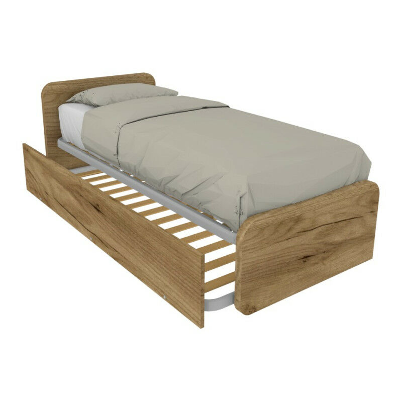 immagine 0 del prodotto letto singolo con letto estraibile, trasformabile in matrimoniale. testate personalizzabili, reti in acciaio e doghe in faggio quercia