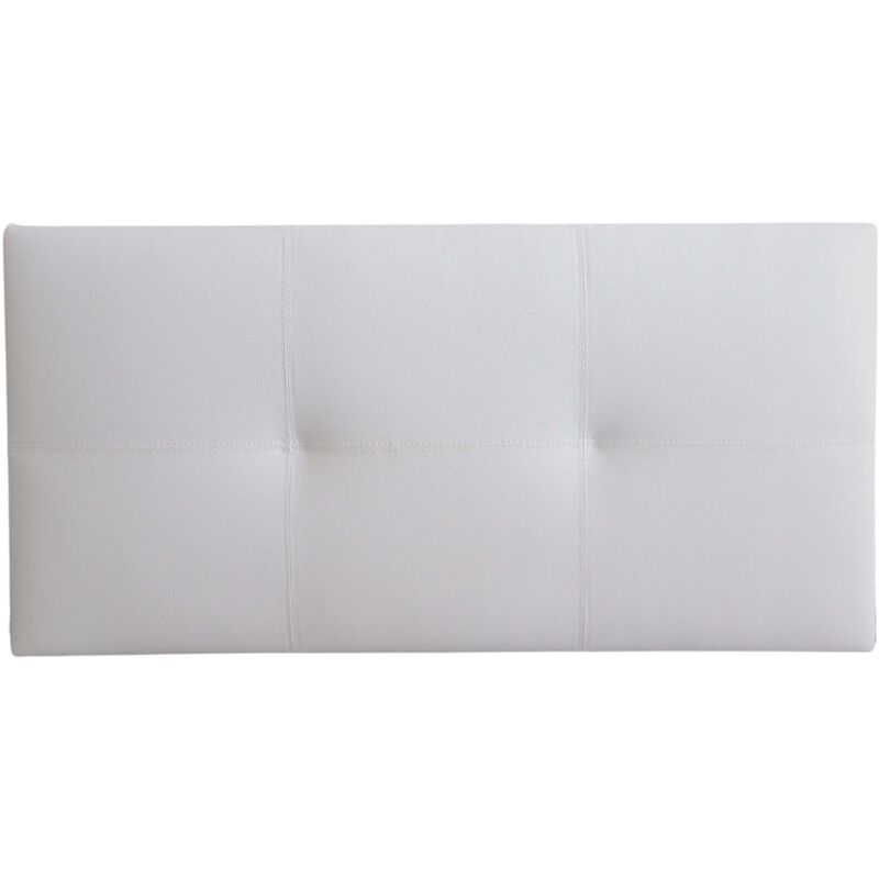 foto del prodotto letto singolo con testiera isabella in similpelle bianca 105x52