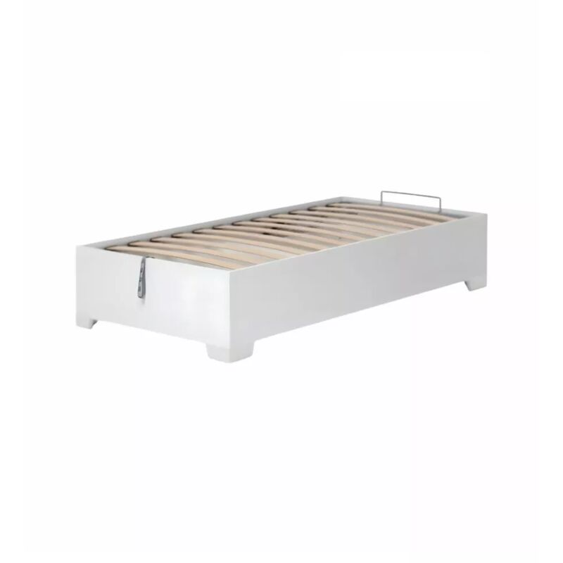 foto del prodotto letto singolo contenitore con piedini bed box bianco 90x190 cm