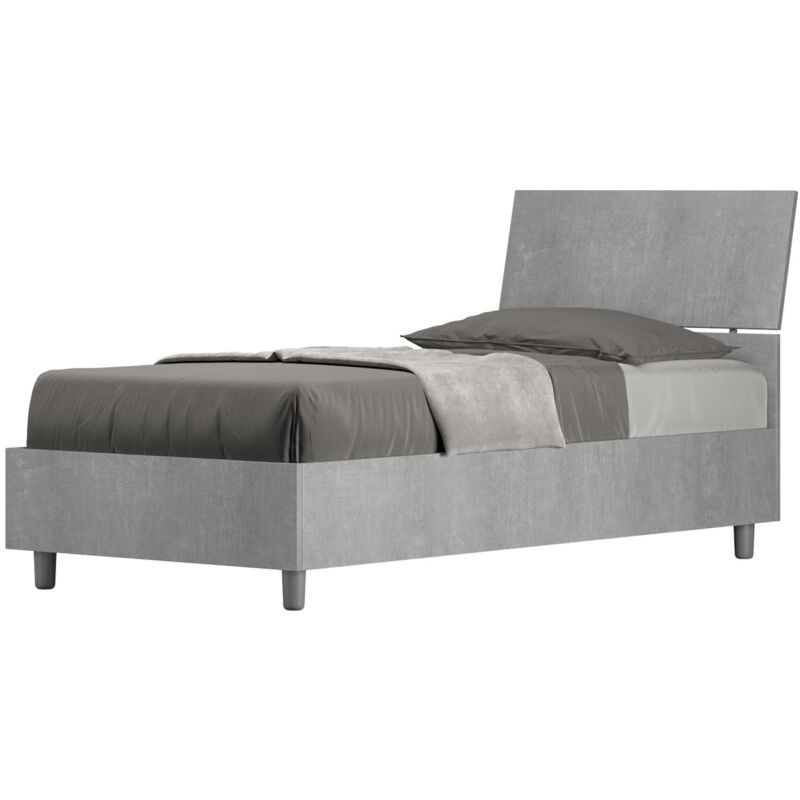 foto del prodotto letto singolo demas tipologia letto senza rete colore grigio dimensione rete 80x190 tipologia testata testata inclinata