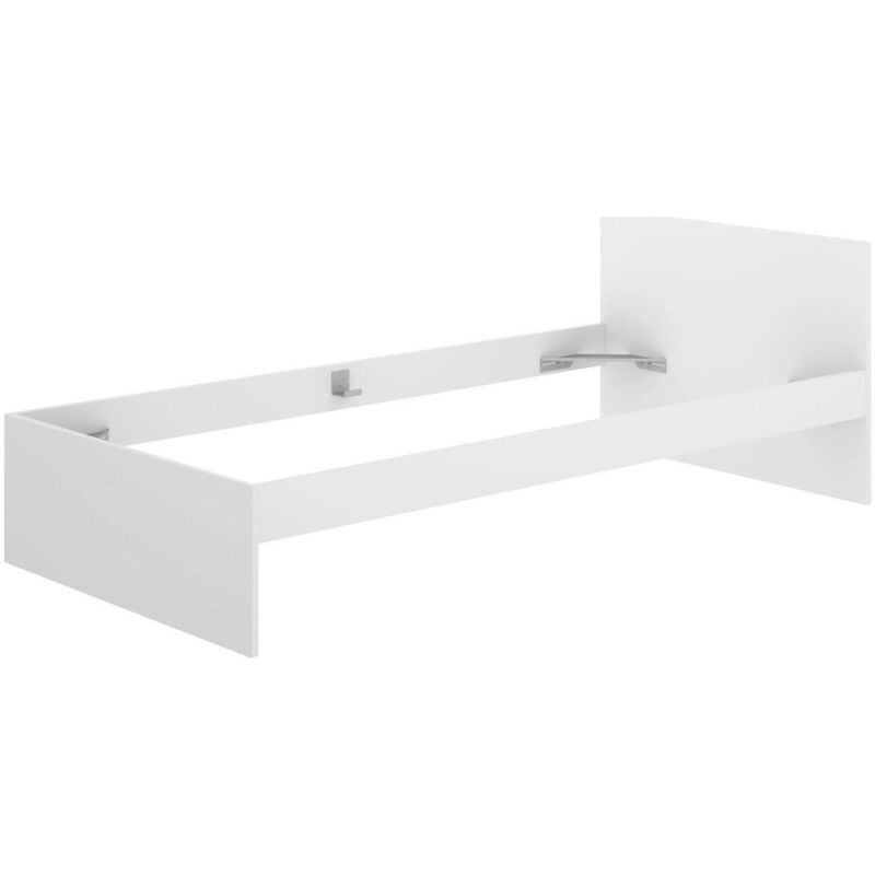 foto del prodotto letto singolo haikui, sommier per camera da letto, giroletto per stanza, struttura porta materasso, 96x195 h67 cm, bianco dmora