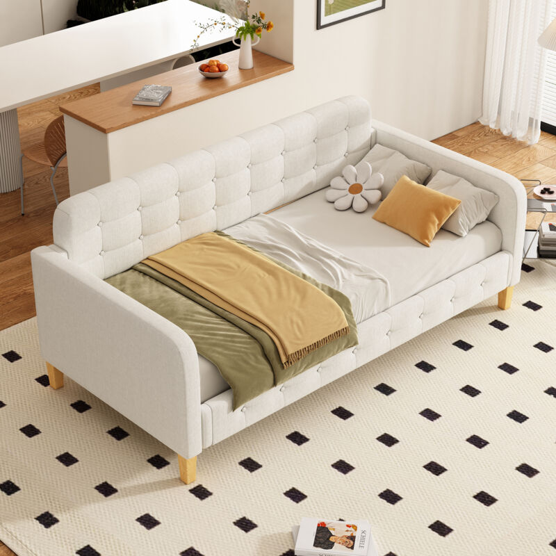foto del prodotto letto singolo letto per bambini 90 x 200 cm, beige