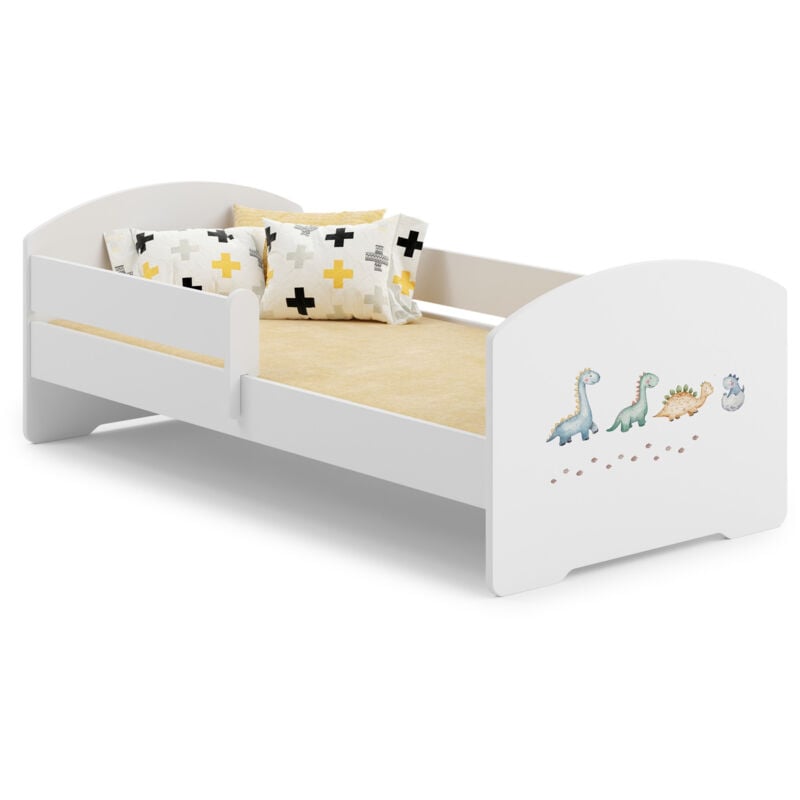 foto del prodotto letto singolo luk 140x70 con grafica dinosauri