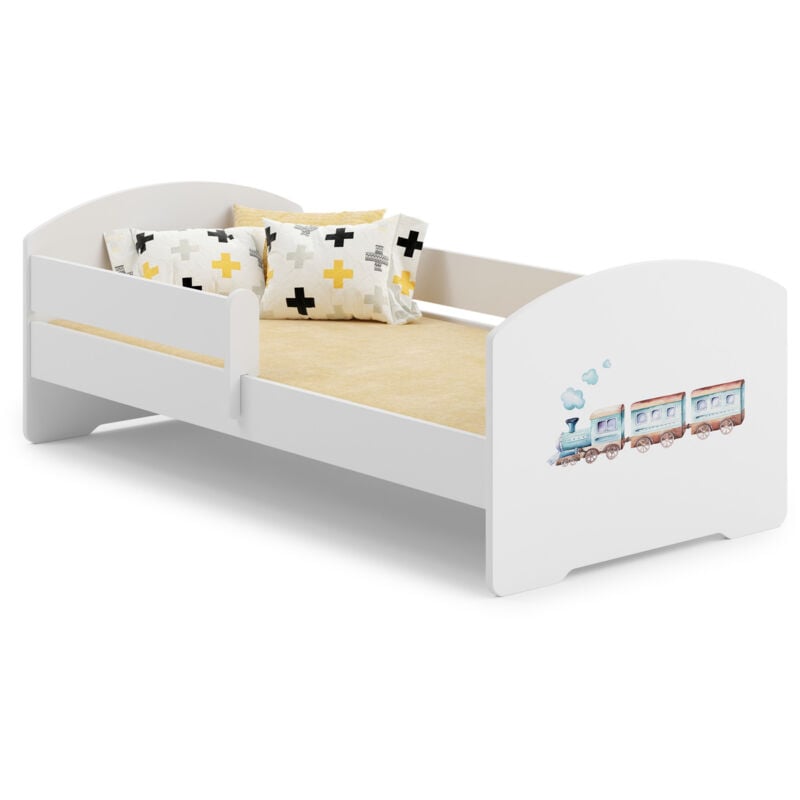 foto del prodotto letto singolo luk 140x70 con grafica train