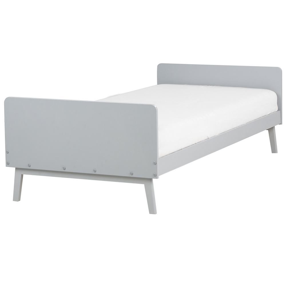 foto del prodotto letto singolo moderno con rete a doghe in legno di pino grigio 90 x 200 cm cameretta moderna
