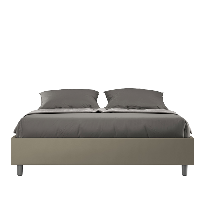foto del prodotto letto sommier imbottito matrimoniale 160x200 cm azelia similpelle,cappuccino,contenitore