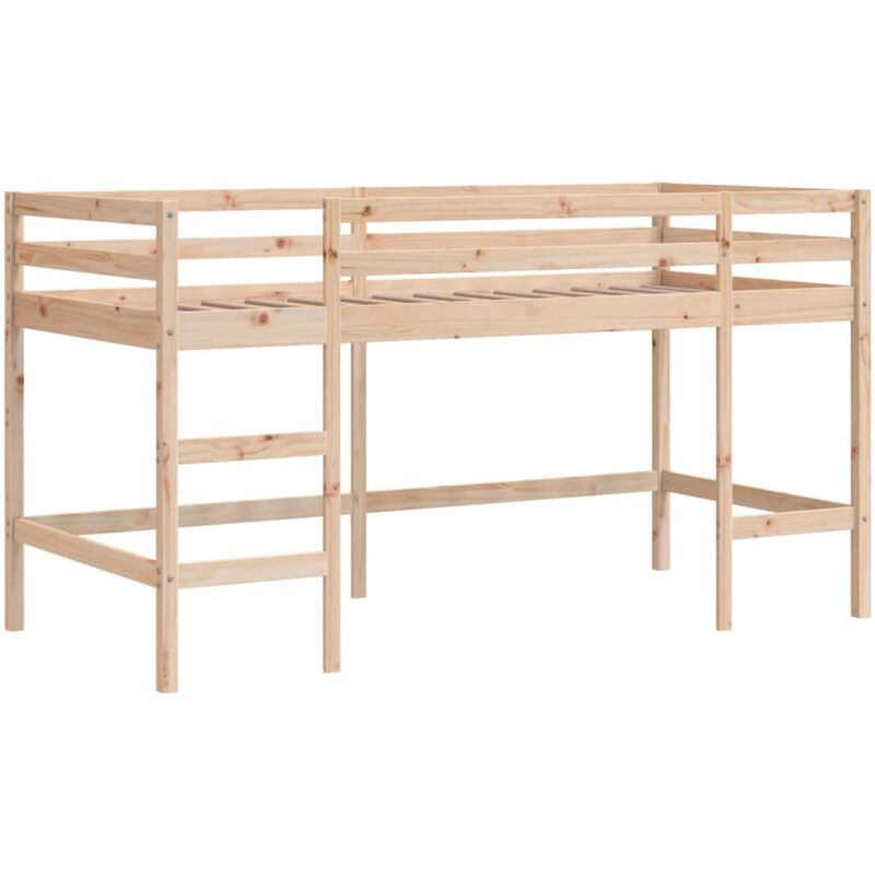 foto del prodotto letto soppalco con scala bambini 90x200 cm legno massello pino vidaxl