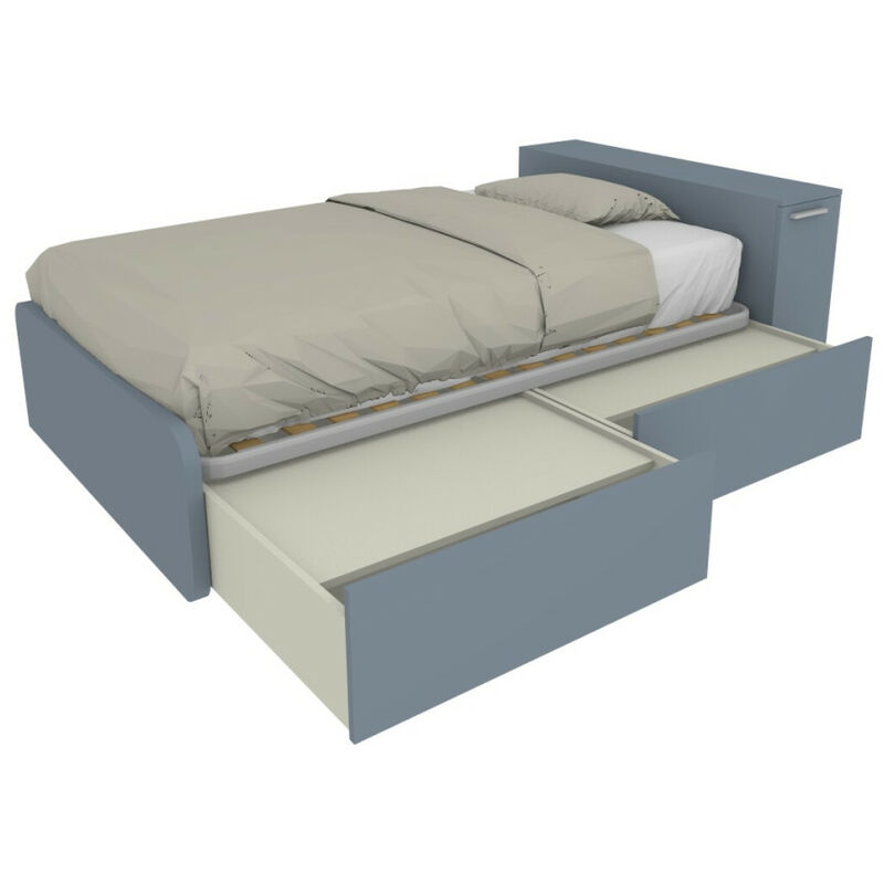 foto del prodotto letto una piazza e mezza 120x190 con contenitore - ideale per camerette - avio marina