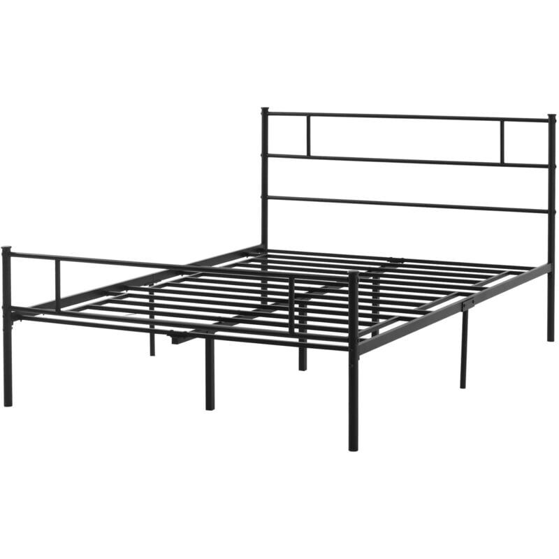 foto del prodotto letto una piazza e mezza con testiera e pediera in acciaio 145x211x100cm homcom