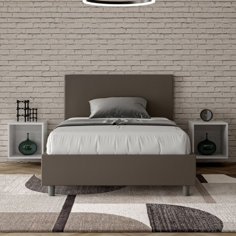 foto del prodotto letto una piazza e mezza contenitore imbottito 120x190 similpelle cappuccino adele