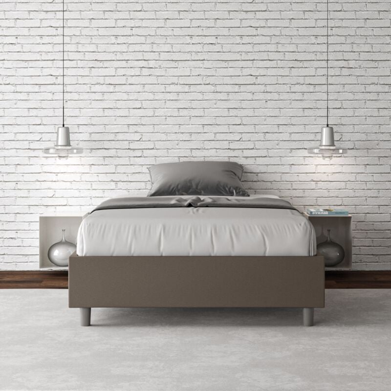 foto del prodotto letto una piazza e mezza contenitore imbottito 120x190 similpelle cappuccino azelia