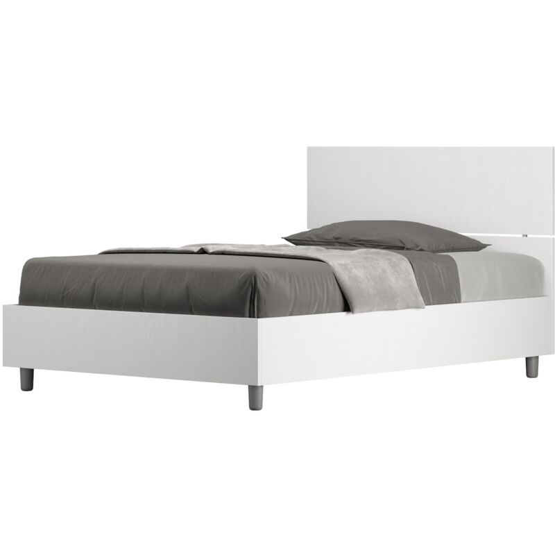 foto del prodotto letto una piazza e mezza demas dimensione rete 120x190 tipologia letto senza rete colore bianco frassino tipologia testata testata