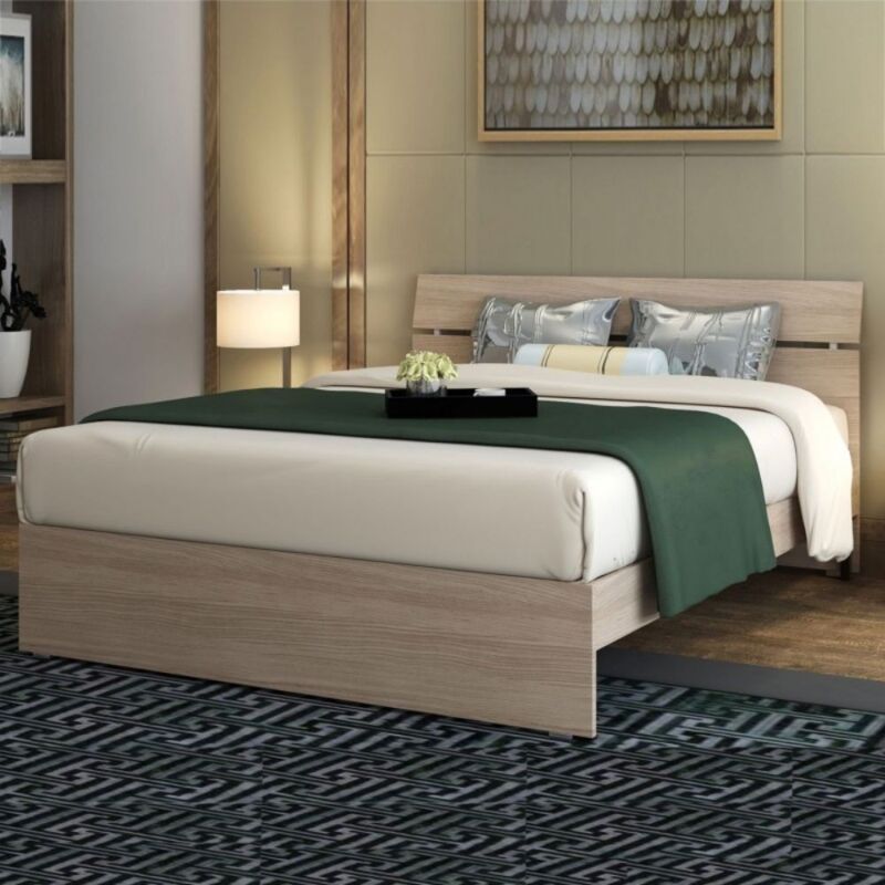 foto del prodotto letto una piazza e mezza in legno colore olmo