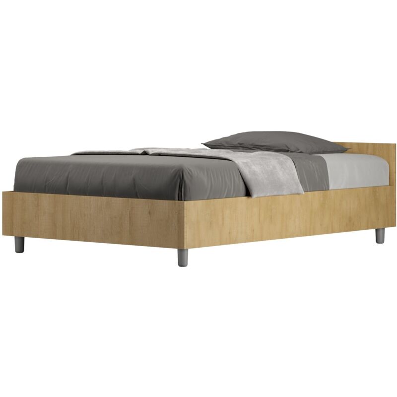 foto del prodotto letto una piazza e mezza nuamo tipologia letto con rete dimensione rete 120x190 colore quercia natura