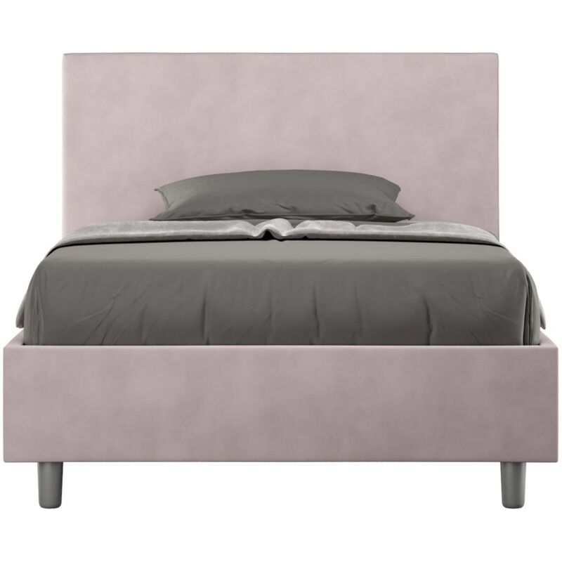 foto del prodotto letto una piazza e mezza rivestito in microfibra adele tipologia letto senza rete colore glicine dimensione rete 120x210