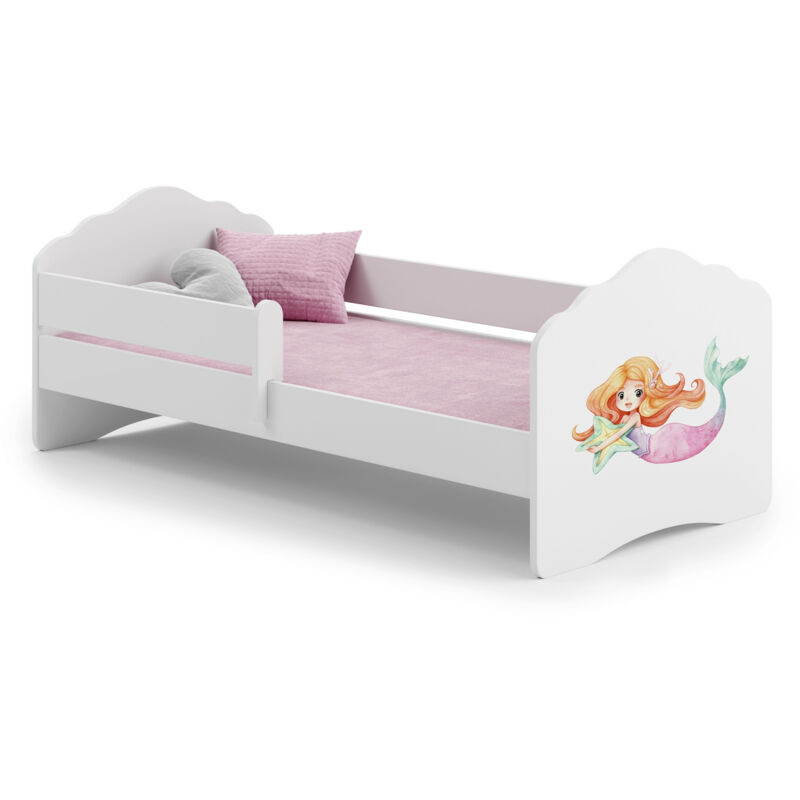 foto del prodotto letto wave singolo 140x70 con ringhiera sirena