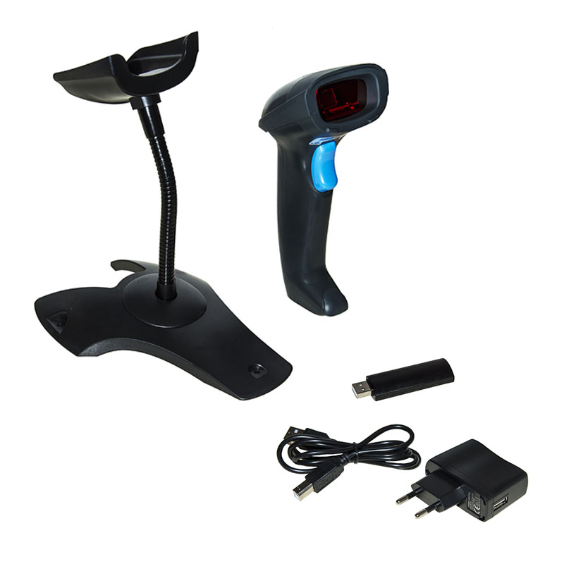 foto del prodotto lettore barcode link wifi laser 1d con ricevitore usb e supporto