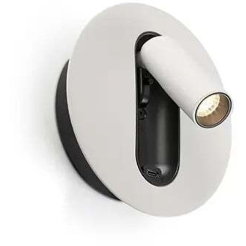 foto del prodotto lettore da muro usb orientabile bianco timit con interruttore 62760