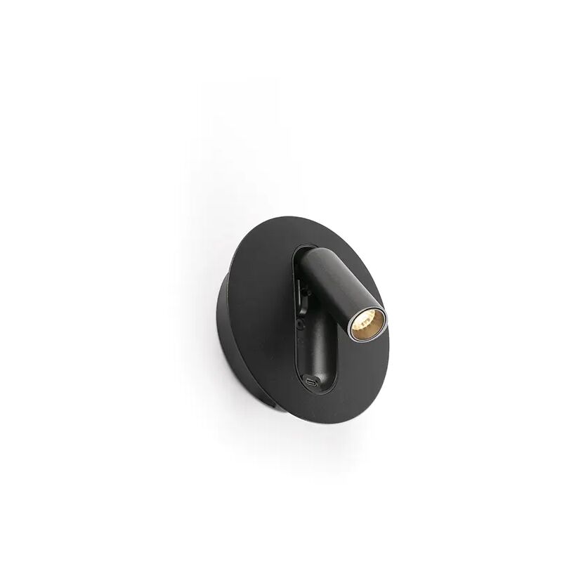 foto del prodotto lettore da muro usb orientabile nero timit con interruttore 62761