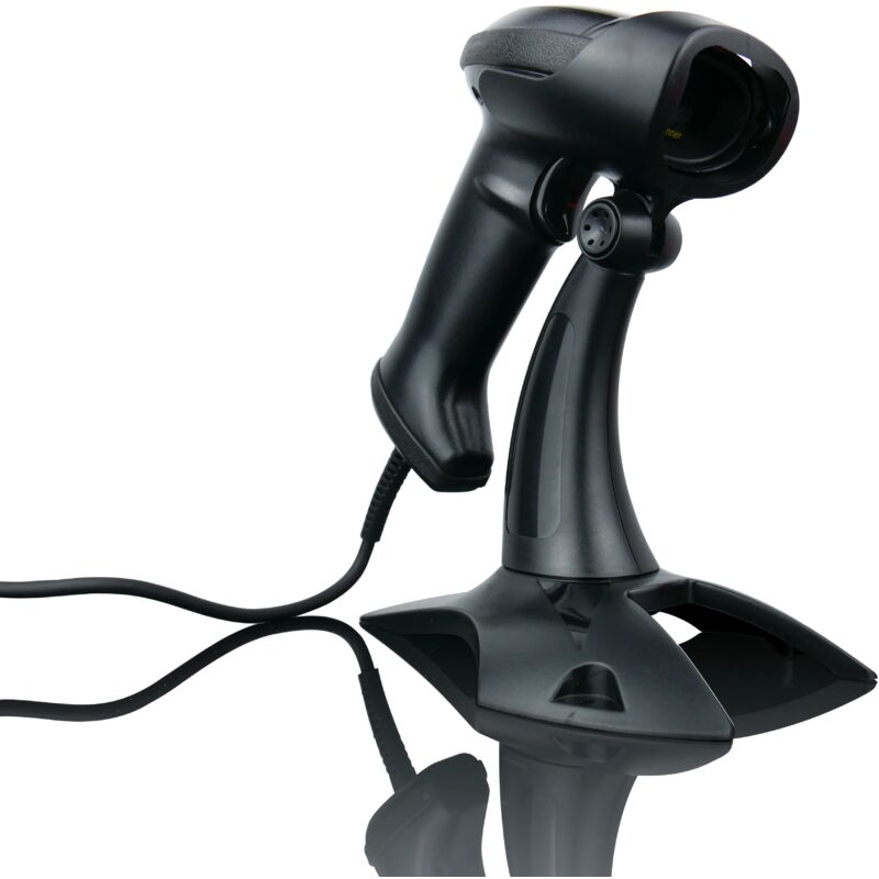 foto del prodotto lettore di codici qr con supporto e modalit automatica, scanner di codici 1d e 2d, hd620a