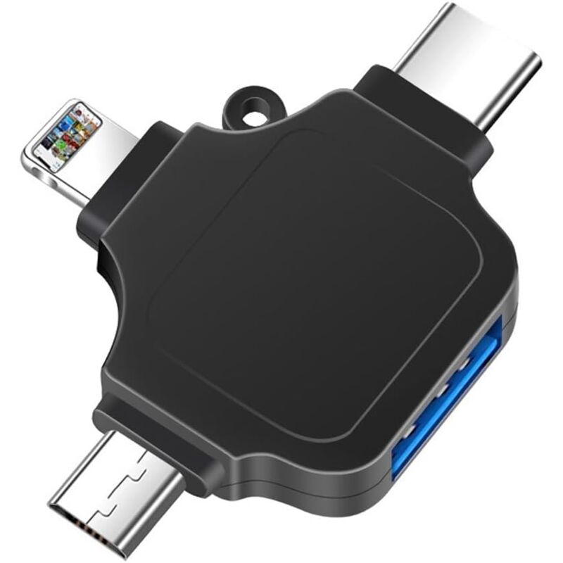 foto del prodotto lettore di schede nuovo adattatore otg 3 in 1 adattatore mobile multifunzione a 3.0usb colore e, dimensioni dimensioni uniformi 