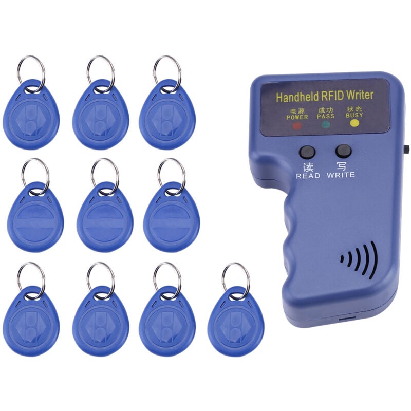 foto del prodotto lettore di schede portatile 125khz rfid reader writer duplicator copier 6pcs scritte t5577 key card, per 125khz em4100 em410x id tag - sjlerst