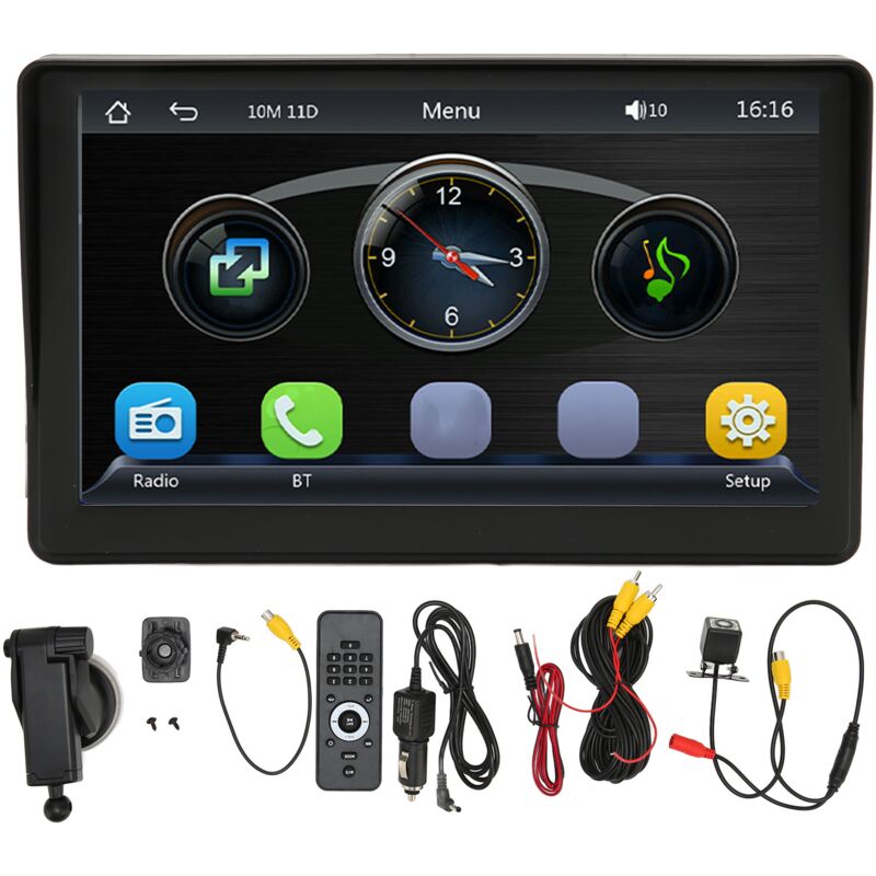 foto del prodotto lettore mp5 per auto lettore multimediale touch screen da 7 pollici stereo per auto multifunzionale con telecamera per retromarcia a led con visiera