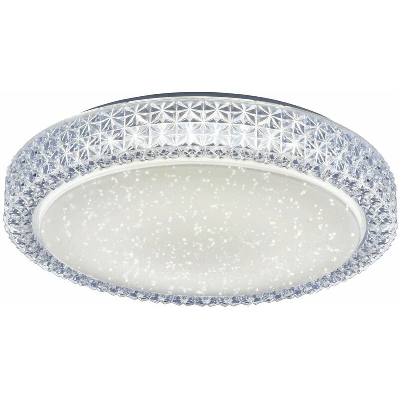 foto del prodotto leuchten direkt plafoniera led cct plafoniera soggiorno lampada soggiorno, cristalli cielo stellato, acciaio, 22w 1980lm 3000k, p x h 40 x 11 cm