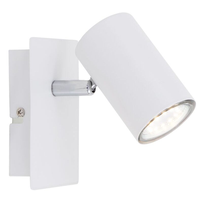 foto del prodotto leuchten run faretto da parete orientabile e regolabile, 40 w, ip20, bianco, metallo, incl. 1x gu10, 12 x 8 x 12,3 - briloner